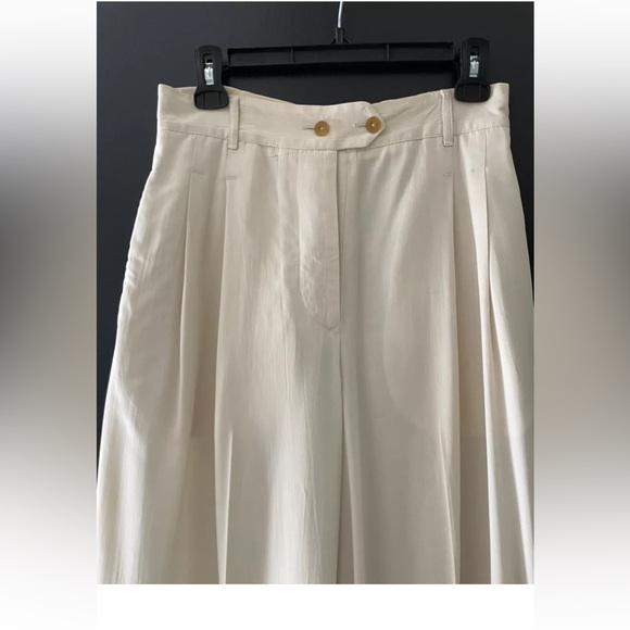 Jean Paul Gaultier Cream Silk Wide Leg Summer Pants 1998 / SIZE 44 - Picture 2 of 5